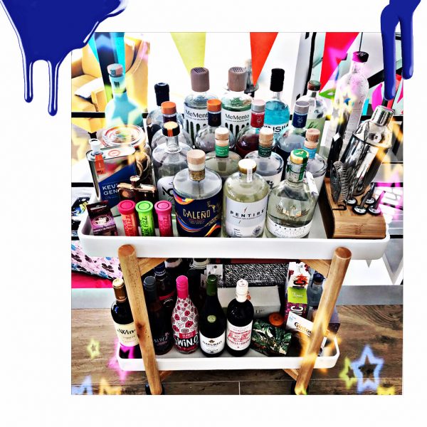 My bar cart at home - Non-alcoholic drinks only