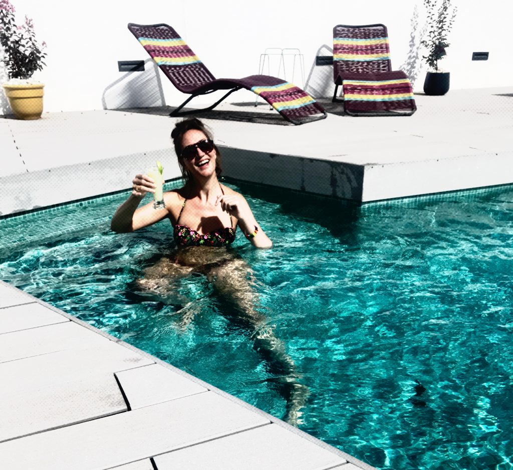 Chilling in the pool with a delicious alcohol-free cocktail