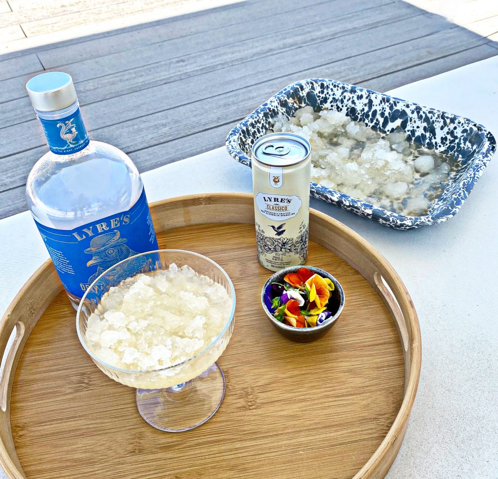 Ingredients for the Double Lyres & Grapefruit Granita for World Cocktail Day